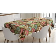 Ambesonne Tea Party Tablecloth Rectangular Table Cover, Tasty Breakfast, 52"x70", Multicolor