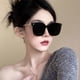 thumbnail image 2 of Gafas de sol para mujer, modernas y versátiles, ligeras y con montura redonda. Negro, 2 of 9