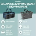 thumbnail image 3 of cleverMade Eco 24L collapsible Reusable Plastic grocery Shopping Baskets Small Foldable Storage crates with Handles, 3 Pack, Stone, 3 of 8