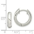 thumbnail image 2 of 925 Sterling Silver Polished Hinged Hoop Earrings 17x19mm Wide Hoop Earring for Women, 2 of 2