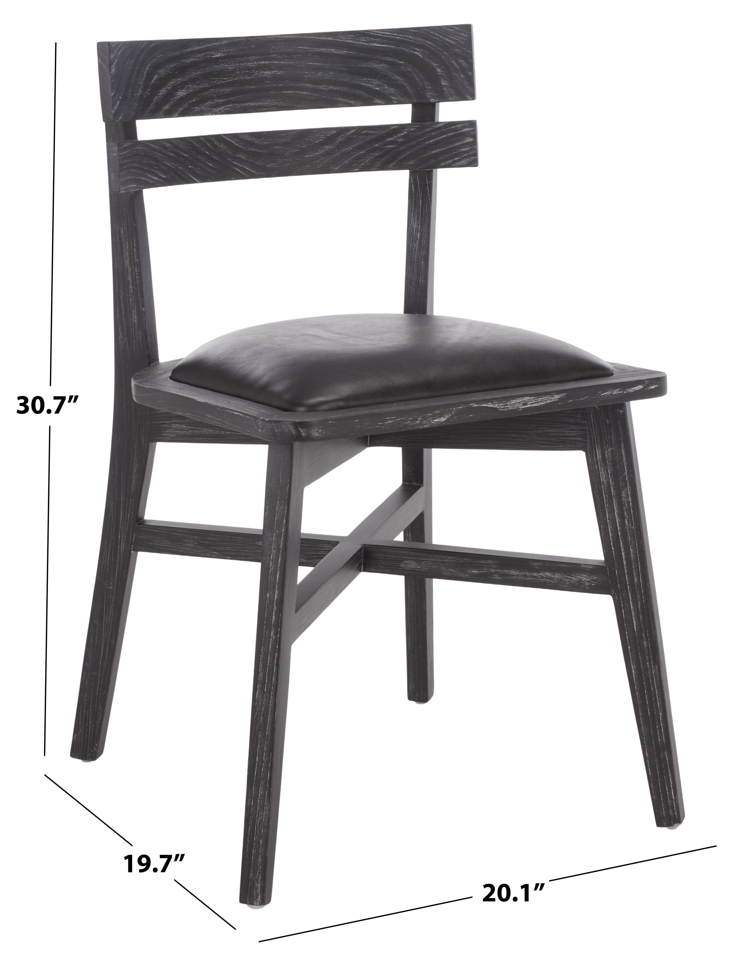 Safavieh Casper Wood Dining Chair, Black Wash/Black