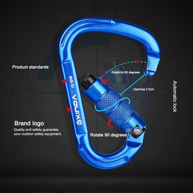 Mosquetón de Seguridad Ndcxsfigh Master Lock 25KN hebilla de escalada en roca al aire libre azul