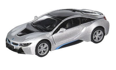 Kinsmart BMW i8 2 Door Coupe 1:36 Diecast Model Toy Car Pull Action New Blue