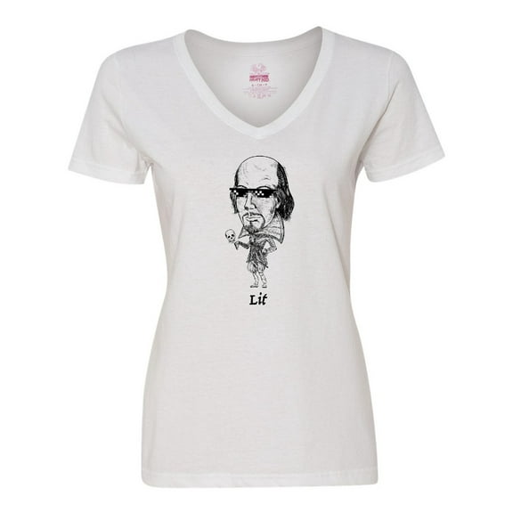 Inktastic Lit Shakespeare bobble Women's V-Neck T-Shirt