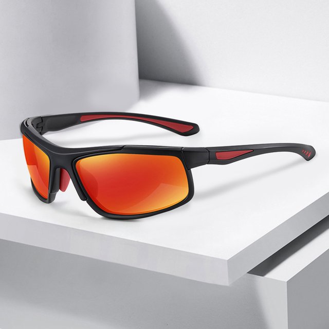 Glasses - Sports Sunglasses for Men and Women with Polarized TR90 Frame Color Changing Night Riding Windproof Eyewear Lightweight All-Round for Outdoor Activities