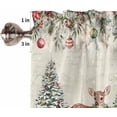thumbnail image 5 of Christmas Kitchen Curtains and Valances Set, Rod Pocket Curtains Tier Farmhouse Window Curtains 36 Inch Length, Winter Gnomes Poinsettia Snowflake Leaves 3 Piece Kitchen Curtains Set, 5 of 6