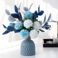 thumbnail image 3 of Arreglo floral de hortensias de simulación para decoración de boda, fiesta, jardín, hogar, flores de seda falsas, decoración de sala de estar, flores decorativas, 3 of 5