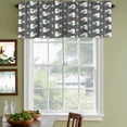 thumbnail image 3 of Christmas Snowman Curtain Valances for Windows, Kitchen Valance Window Treatments Panel 2 Pack, Xmas Snowflakes Winter Grey Textured Rod Pocket Short Curtains for Bathroom Bedroom 54 x 18 Inch, 3 of 8