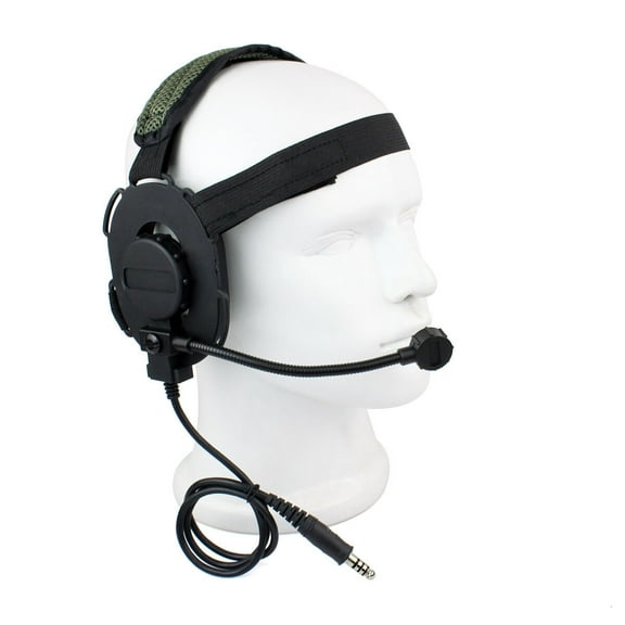 1x Military Style Tactical Headset Z Tactical CS Headphone for Walkie Talkie Helmet for Bowman