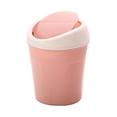 thumbnail image 2 of Cesto de basura pequeño Contenedor multifuncional con tapa Organizador Cubo de basura Cubo de basura para escritorio Oficina Escritorio Cocina Rosado SM SunniMix Cesto de basura, 2 of 8