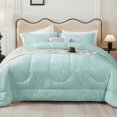 thumbnail image 1 of Green Queen Size Comforter Set, Soft Microfiber Vintage Bedding, 1 of 1