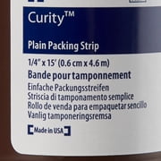 Curity Plain Packing Strip, Sterile, Wound Packing Strip, 1/4 in x 5 yds, 1 Ct