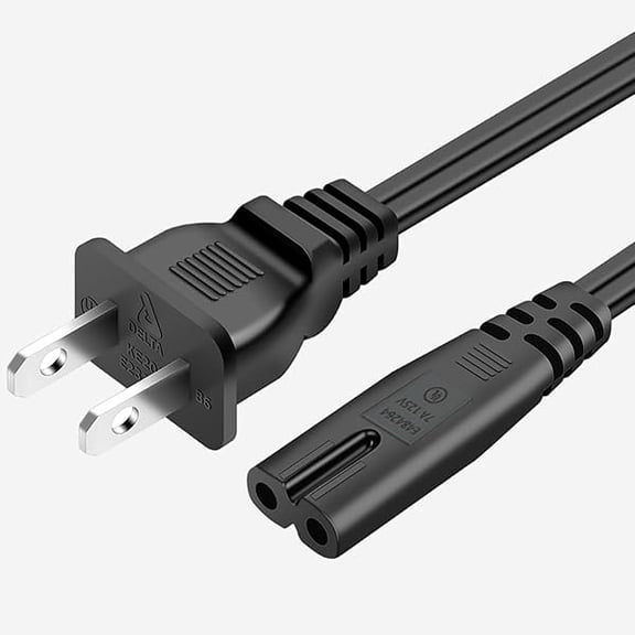 6FT 2 Prong AC Elliptical Power Cord for YOSUDA, GUGTTR, WESTIONC, ANCHEER Under Desk Elliptical Machines