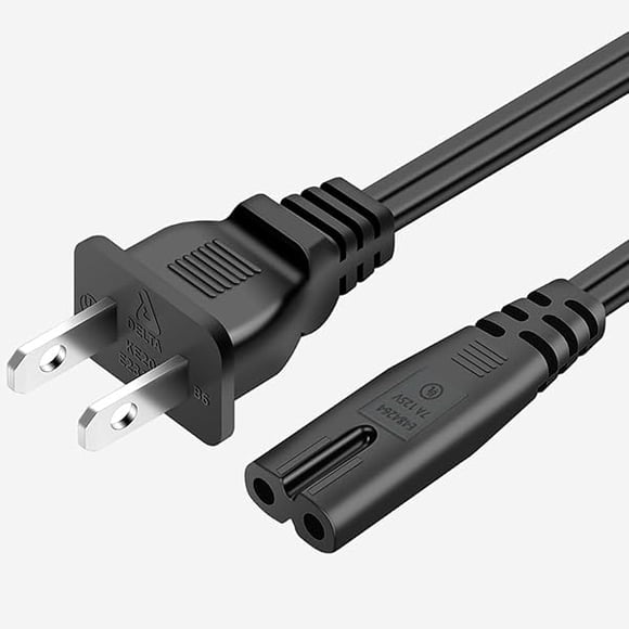 ccwmincc Cordon d'Alimentation à 2 Broches pour Sonos Play 1/3/5 SUB Spakers, Arc, Beam, Ray, Playbase, Amp, SUB (Gen 3), Mini, Barre de Son, Caisson de Basses - 6 Pieds, 18 AWG, 125V 7A, Noir