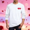 thumbnail image 5 of qucoqpe Valentine's Day Shirts for Men 2026 Spring Fashion Casual Love Heart Printed Long Sleeve Tops Loose Pullover Blouse, 5 of 5
