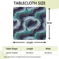 thumbnail image 2 of Blue Green Gold Marble Pattern Square Fitted Tablecloth with Elastic Edge,Square Table Cover,Washable Elastic Table Cover for Home Kitchen Party Decor 34"x34", 2 of 6