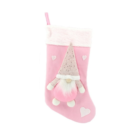 Odeerbi Christmas Stocking Fashion Christmas Socks Gift Bag Christmas Pattern Christmas Decoration Goodybag Pink