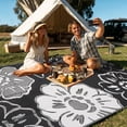 thumbnail image 5 of Kzaei Waterproof Outdoor Rug, 5'x8' Reversible Plastic Camping Area Rugs, Black & White, 5 of 7