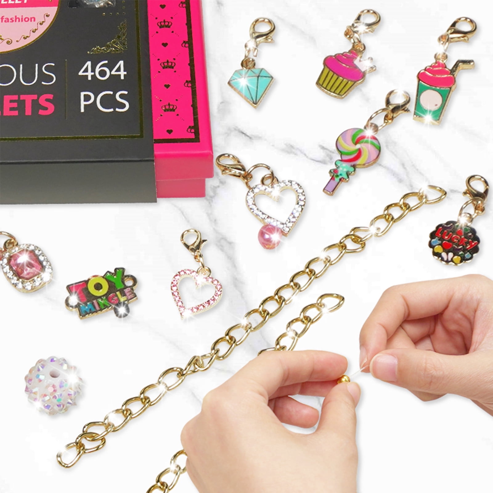 Toymingle Bracelet Making Kit Jewelry Beads Set Child 464 Pieces