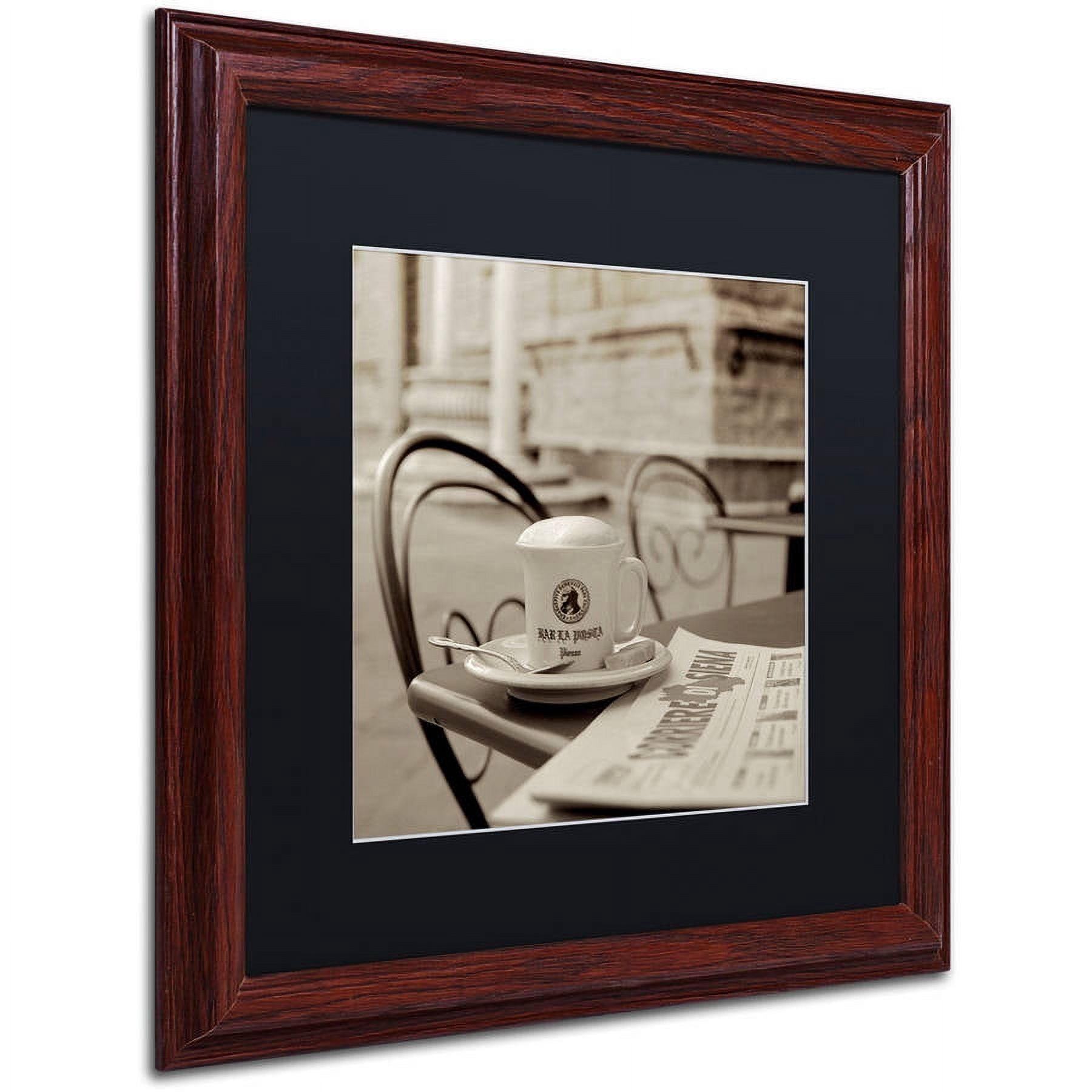 Trademark Fine Art "Tuscany Caffe VII" Canvas Art by Alan Blaustein, Black Matte, Wood Frame