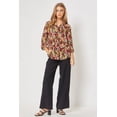 thumbnail image 2 of Dear Scarlett Women's Lizzy Floral Long Sleeve V-Neck Blouse Top in Red Multi (Medium, Red Multi), 2 of 3