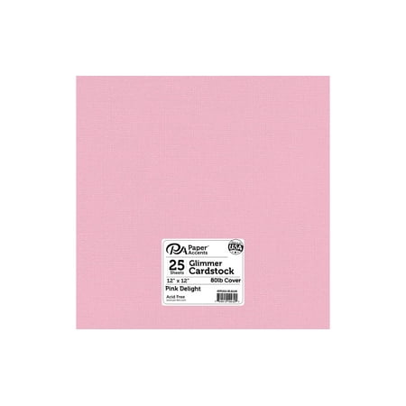 UPC: 0740512104321 | Paper Accents Glimmer Cardstock 12 x 12  80lb 25pc Pink Delight
