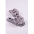 thumbnail image 2 of Pretty You London Women's Dolly Pom Pom Slider Slipper in Gray, 2 of 4