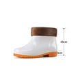 thumbnail image 3 of Gomelly Women Men Rubber Boot Slip Resistant Rain Boots Lightweight Garden Shoes Comfort Rainboot Work Waterproof White Short Tube (fleece) 7, 3 of 3