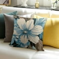 thumbnail image 3 of BANET Pillows for Couch Brown Cream Grey Teal Floral Pillow Protector Brown Grey Floral Decorative Throw Pillow Case Two Sides Printed for Bedding Couch Sofa Home Gift 22x22in, 3 of 5