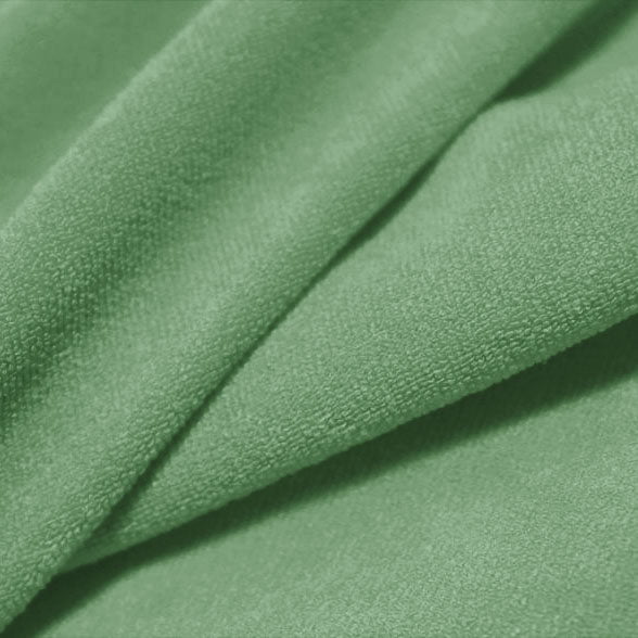 58 Green Poly Blend Stretch Terry Cloth Fabric by the Yard 