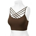 thumbnail image 4 of Women's Novelty Bras Seamless Triple Criss-Cross Front Bralette Sports Bra (No Pad), 4 of 4