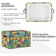thumbnail image 3 of Storage Basket Building Colorful Blocks Storage Bin with Handle , Large Storage Cube Collapsible for Shelves Closet Bedroom Living Room 2PCS Decor Gifts, 3 of 7