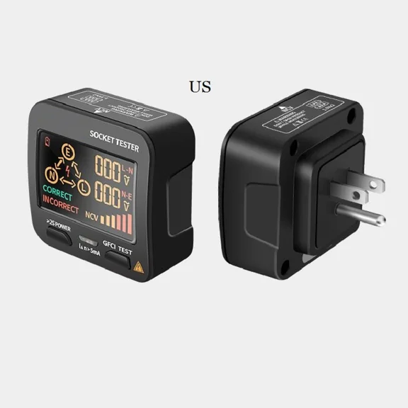 CRESTIN- Battery Ac11 Digital Lcd Smart Socket Tester Voltage Test Checker Detector Tool