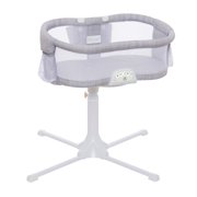 HALO Bassinest Luxe Plus 360° Swivel Sleeper, Grey Melange with Storage Caddy and Fitted Sheet