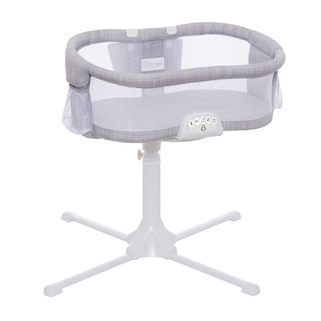HALO Bassinest Luxe Plus 360° Swivel Sleeper, Grey Melange with Storage Caddy and Fitted Sheet