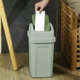 thumbnail image 2 of Swing Top Lid Trash Can, 4.5 Gallon Step-On Kitchen Bathroom Garbage Bin, Hands-Free Automatic Open/Close Wastebasket for Home Office(Green), 2 of 6