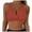 J-Brown, variant on Wyobmus Women's Twist Front Bikini Top Printing Deep V Neck Push Up Padded Wireless Swimsuit Top Bathing Suits J-Orange