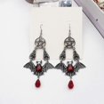 thumbnail image 2 of Pendientes de punk con pentagrama rojo Yashi colgante de murciélago vampiro, 2 of 5