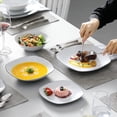 thumbnail image 2 of MALACASA, Series ELISA, 24-Piece Porcelain Dinnerware Set, White Dishes With Black Line, Service for 6, 2 of 7