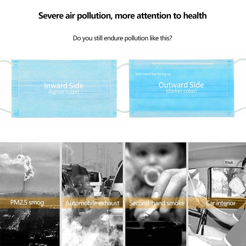 3-Ply Ear Loop Ships from Canada 50 Pack Disposable Face MASK Safety Ships from Canada in Stock