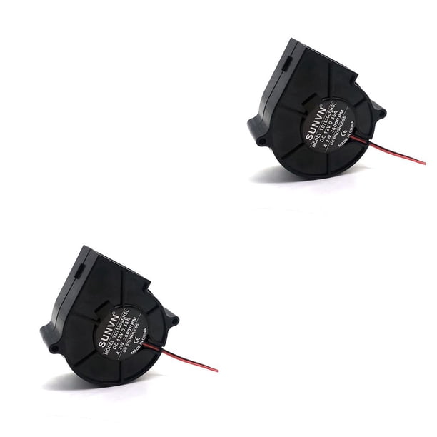 Riwesomey Ventilador de turbinas de 7cm, rodamiento de bolas doble, refrigeración, equipo eléctrico para el hogar, reparación, mantenimiento, 12V 2piezas