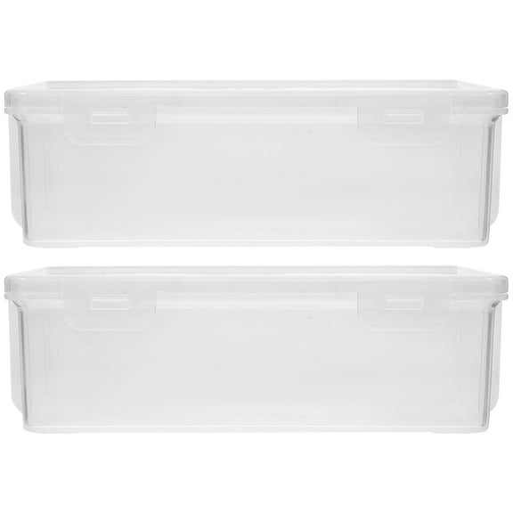 2 Pack Bread Box, Plastic Bread Container, Bread Storage Container for Kitchen Counter
