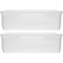 2 Pack Bread Box, Plastic Bread Container, Bread Storage Container for Kitchen Counter