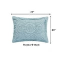 thumbnail image 3 of Better Trends Standard Sham Pillowcase For Standard Bedspread 100% Cotton 1 Pack 21" x 27" Ultra Soft Waffle Weave Medallion Design Decorative Case Covers for Bed Heirloom Collection (Blue), 3 of 5