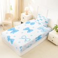 thumbnail image 2 of Manfei Girly Coquette Bowtie Twin Fitted Sheet,3D Cute Bowknot Print Bedding,2 Pieces,1 Fitted Sheet and 1 Pillowcase, 2 of 6