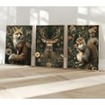 thumbnail image 3 of Dark Forest Animal Canva Wall Art Vintage Fox Deer Squirrel Painting Picture Wall Decor Victorian Gothic Botanical Flower Poster Print Artwork for Living Room Bedroom Home Decoration, 3 of 6