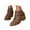 Brown, variant on EliteGoogv Womens Chunky Heel Buckle Ankle Boots Fall Winter Fashion Booties For Ladies Boots US:6