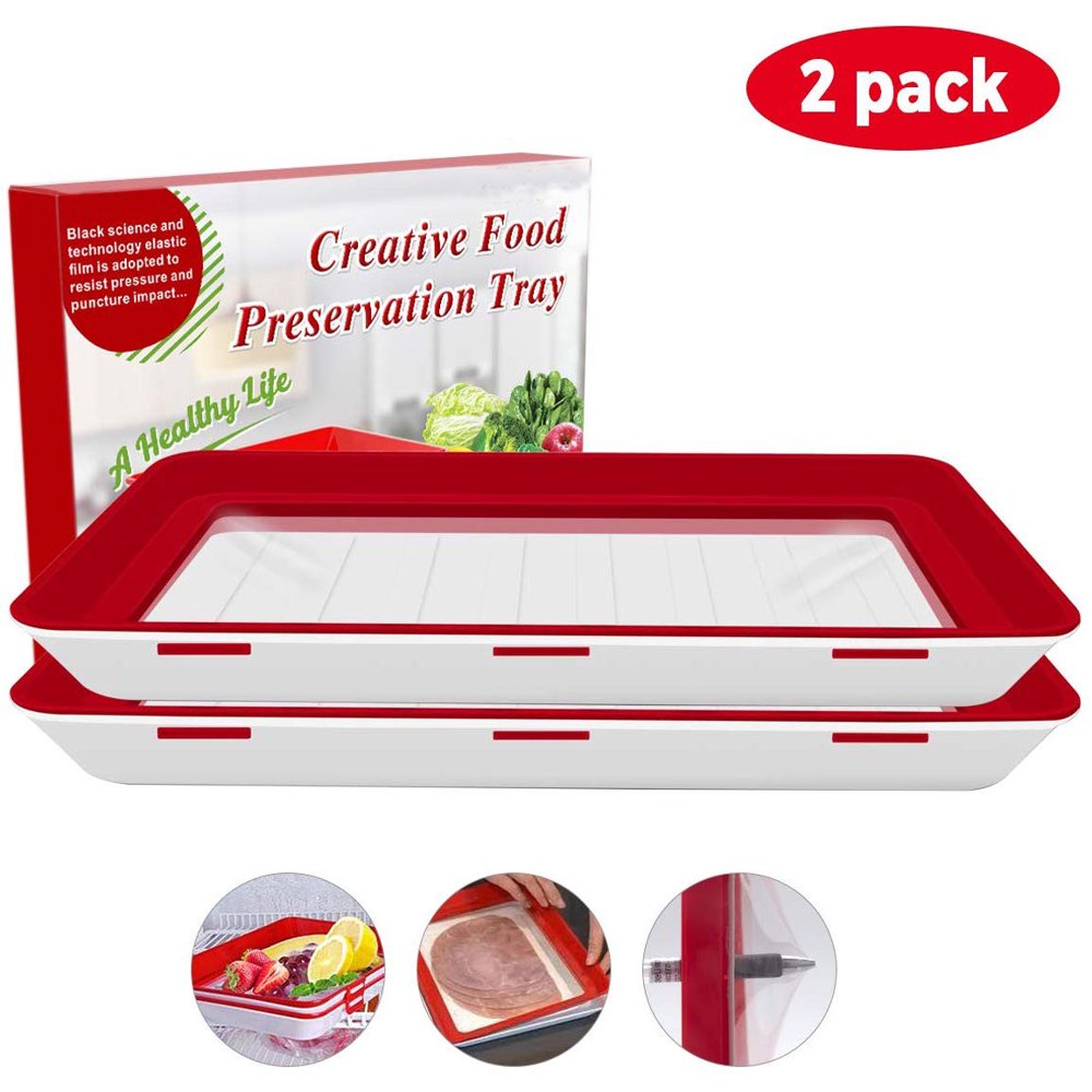 "Happyline" Food Preservation Tray, Stackable BPA Free Plastic Food