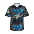 thumbnail image 1 of Fotbe Ocean Coral Turtle Camisa Hawaiana para Hombre Unisex – Camisa Casual de Verano con Botones de Manga Corta de Algodón y Lino,XX-Large, 1 of 7