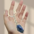 thumbnail image 4 of Sodalite Crystal Car Key Holder, Raw Crystal Keychain, 4 of 5